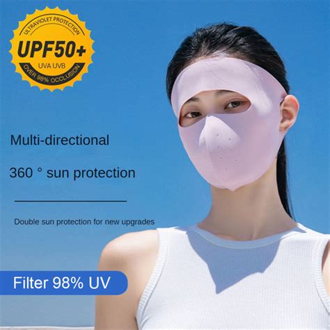 Professport Rs Summer Ice Silk Sunscreen Mask Full Face Sun Protection Mask Forehead Thin