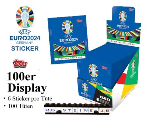 TOPPS UEFA EURO 2024 100er Display EM Sticker Fußball