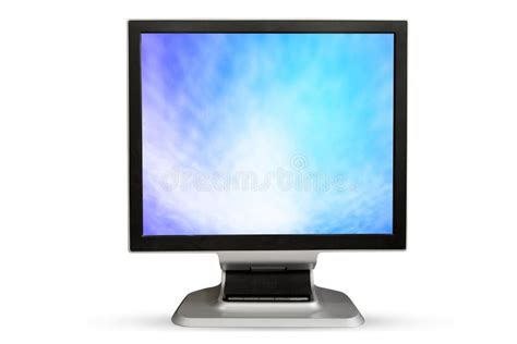 Pantalla Blanca En Blanco Del Monitor De Computadora Aislado En El