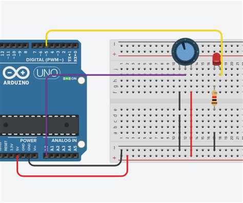 Fadingcontrolling Ledbrightness Using Potentiometervariable Resistor