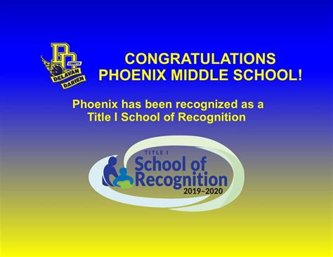 Phoenix Middle Schools Earns Wisconsin School Of Recognition Award