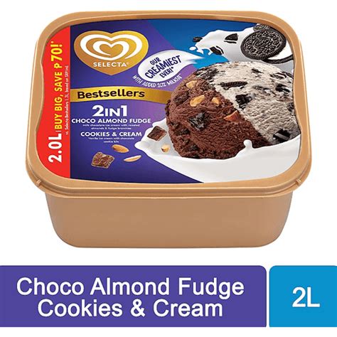 Selecta Choco Almond Fudge Cookies And Cream Ice Cream 2l Shop