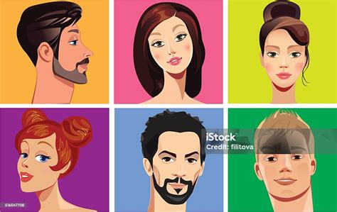 potret vektor wajah orangorang  latar belakang berwarna ilustrasi