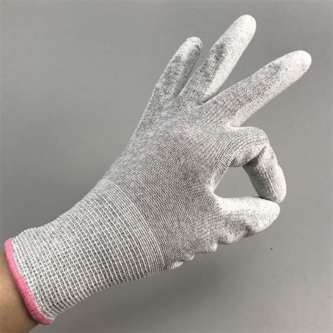 13 Gauge Carbon Fiber Esd Safety Hand Work Palm Fit Anti Static Gloves