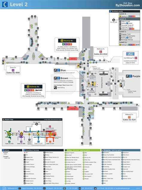 George Bush Intercontinental Airport Map (IAH) - Printable Terminal