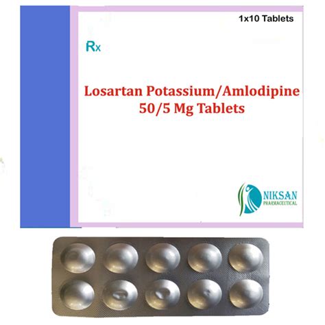 Losartan Potassium 50 Mg Amlodipine 5 Mg Tablets Manufacturer In Ankleshwar