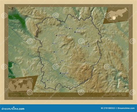 Notranjsko Kraska Slovenia Physical Labelled Points Of Cities Stock