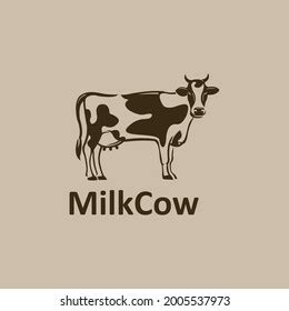 Logo Vector Silhouette Grass Cow Stock Vector Royalty Free