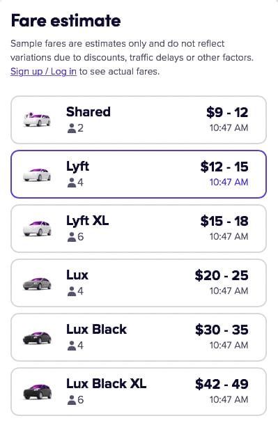 How Much Does Lyft Cost Get A Lyft Fare Estimate Ridesharing Driver