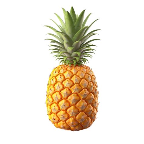 Pineapple 3d Render Sweet Yellow Pineapple PNG Transparent Image And