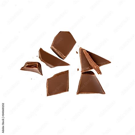 Dark Chocolate Pieces Isolated On White Background Chocolate Bar