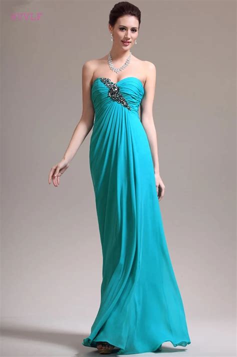 Turquoise Evening Dresses 2019 A Line Sweetheart Chiffon Beaded