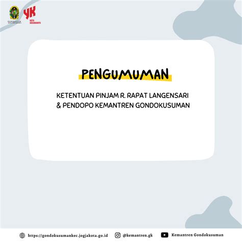 Kemantren Gondokusuman Ketentuan Pinjam Tempat Kemantren Gonokusuman