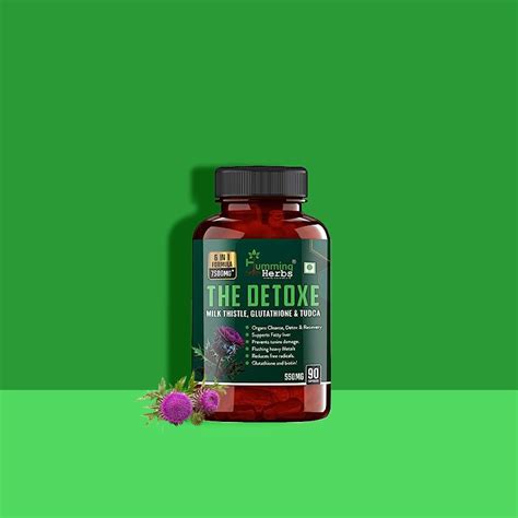 Liver Detox Supplement 1000mg 90 Capsules Milk Thistle Humming Herbs