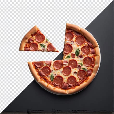 Pizza De Pepperoni Inteira Isolada Em Fundo Transparente Psd Premium