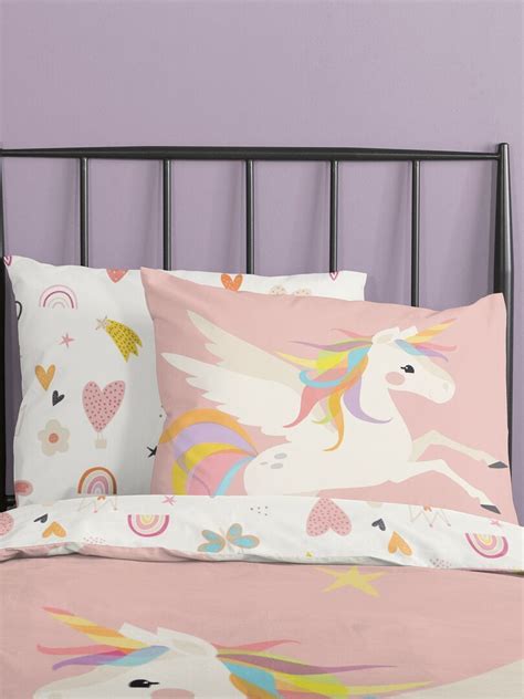 Parure De Lit Licorne Personne Rose Kiabi