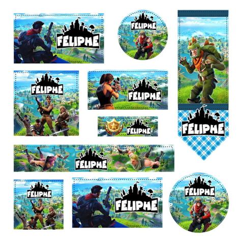 Arquivo Etiqueta Escolar Fortnite Elo7 Produtos Especiais