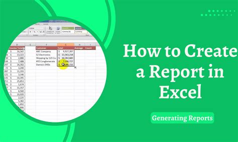 How to Create a Report in Excel – Generating Reports - Earn and Excel