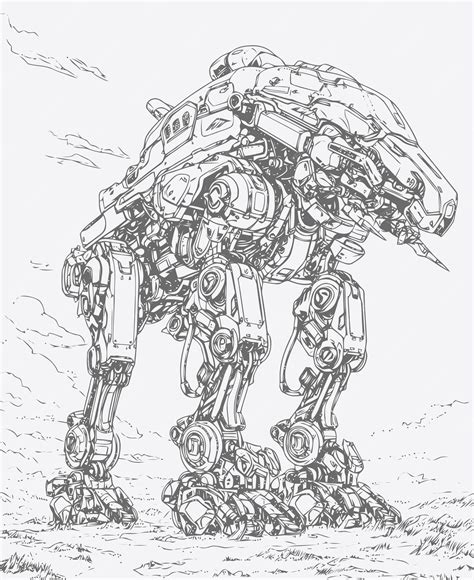 Mecha Illustration Mecha Coloring Book Premium Ai Generated Vector