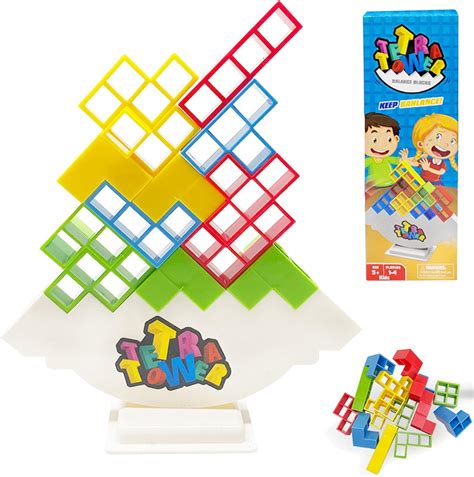 OFGAOO Tetra Tower Spiel 48pcs Kreative Stapelspiel Spielzeug Stapeln