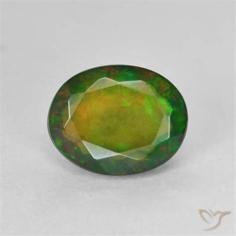 1 38 Carat Oval Black Opal Gemstone For Sale Loose Certified Black