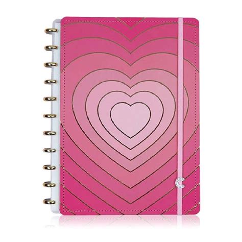 Caderno Inteligente Grande Golden Love Folhas Cigd Papelaria