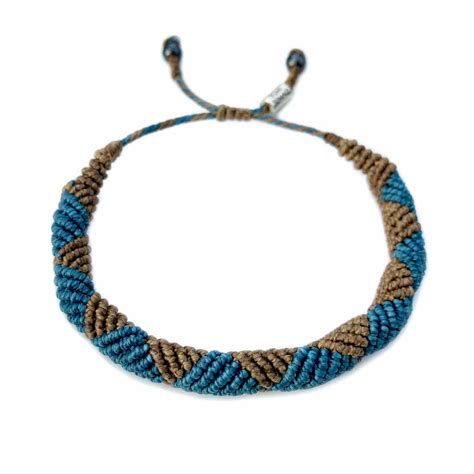 Rope Bracelet Mens Blue Brown RUMI SUMAQ Nautical Rope Bracelets