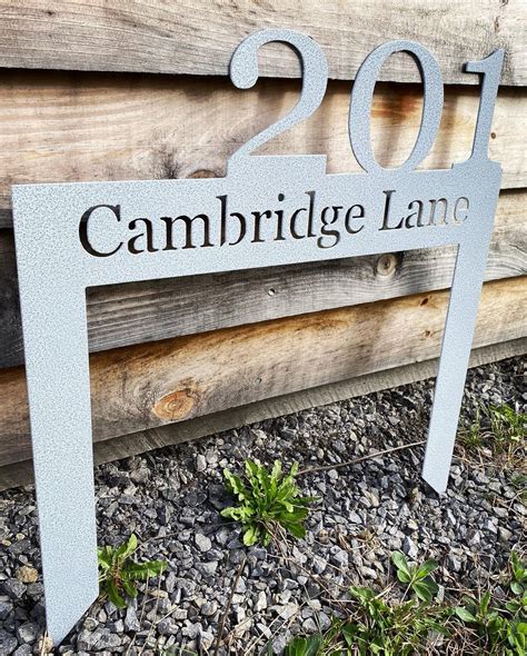 Personalized Address Yard Sign Address Yard Stake Metal Etsy New Zealand