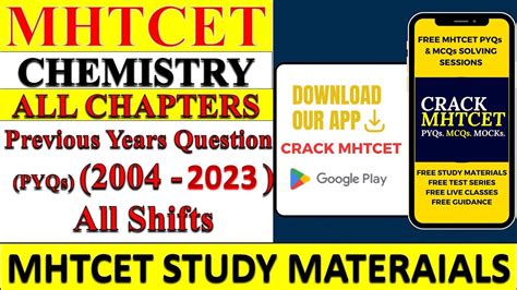 Mhtcet Mhtcet Chemistry Pyqs Pdf All Shifts Shorts