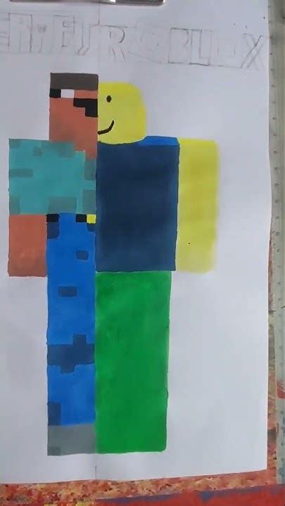 Minecraft Steve Vs Roblox Noob Drawing Youtube