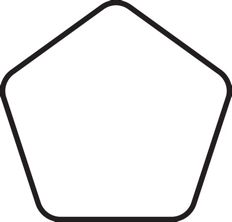 rounded corner pentagon shape icon  outline stroke  vector