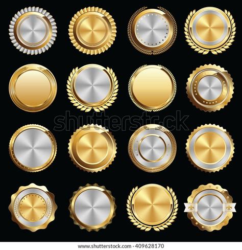 Set Gold Silver Certificate Seals Badges Stock Vector (Royalty Free ...