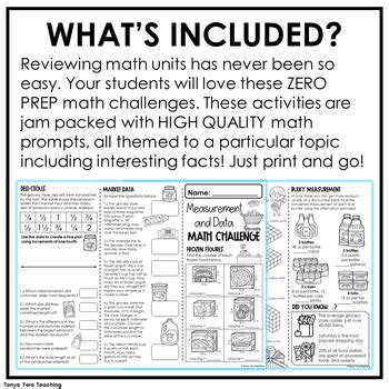 5th Grade Math Review Math Centers Math Test Prep Printables BUNDLE