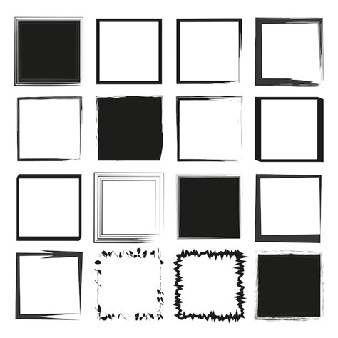 Premium Vector Black And White Frames Grunge Border Variations