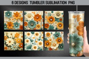 Retro Seamless Tumbler Sublimation Wrap Graphic By Babydell Art