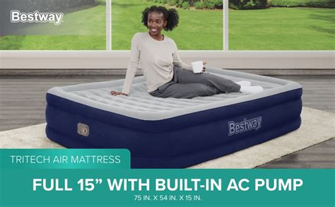 Bestway Tritech Air Mattress Full 15 With Built In AC Pump Included