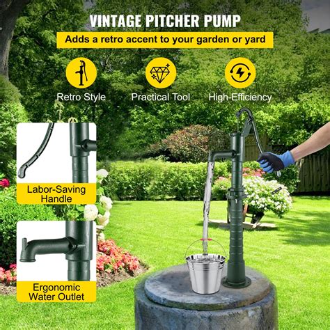 Vevor Vevor Hand Water Pump W Stand Cast Iron Garden Deep Well Manual