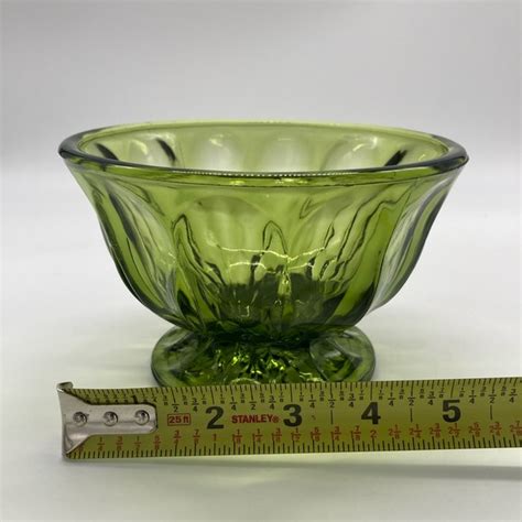 Anchor Hocking Accents Anchor Hocking Green Glass Pedestal Bowl Poshmark