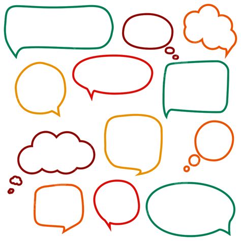 Cute Speech Bubble Vector Art Png Speech Bubbles Set Line Style Line