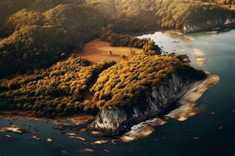 Premium AI Image | Aerial photography of natural landscapes