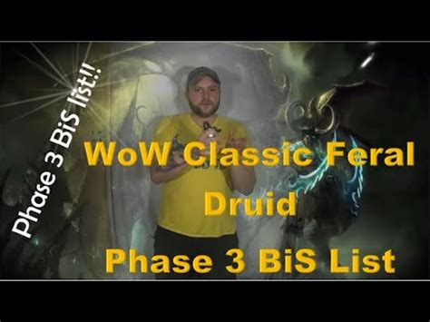 Wow Classic Feral Dps Druid Phase Bis List Updated From P Youtube