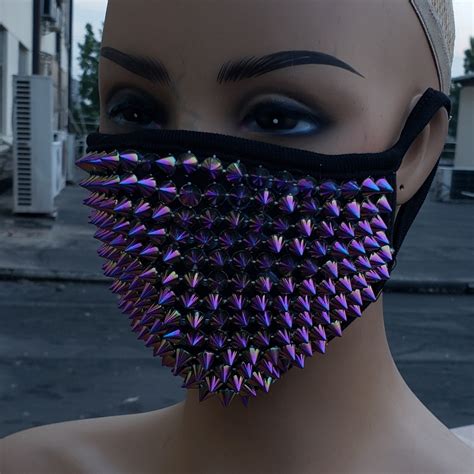US$ 48.00 - Burning Man Dust Mask Studded Face Bandana Festival EDC