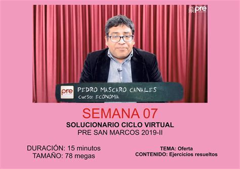 Solucionarios de la Pre San Marcos Economía Semana 7 Pre San Marcos