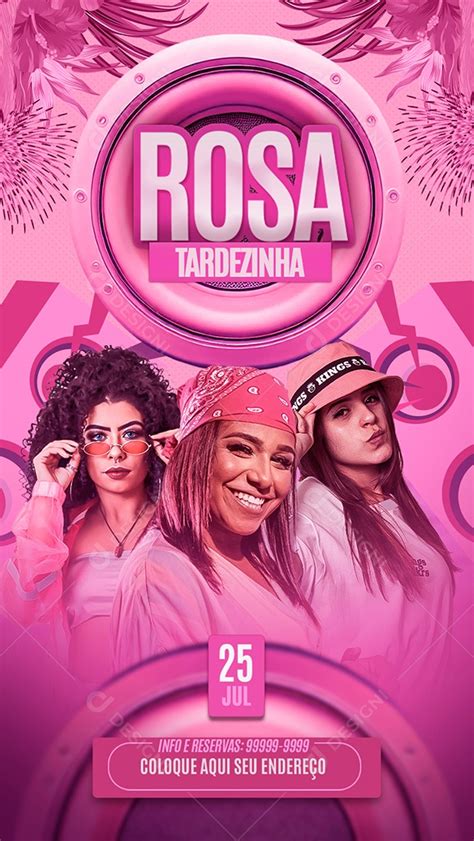 Flyer Story Tardezinha Rosa Social Media PSD Editável download Designi