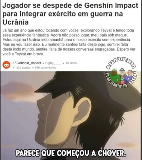 Jogador se despede de Genshin Impact para integrar exército em guerra