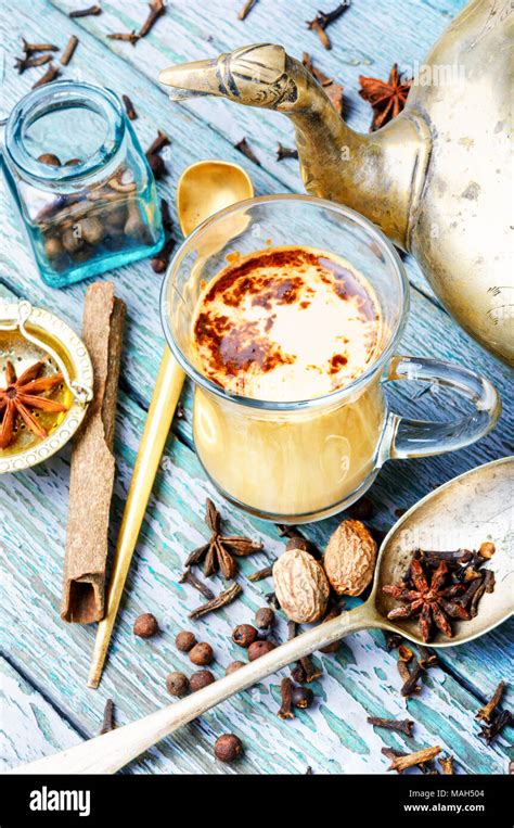 Glass Cup Of Traditional Indian Masala Teamasala Chai Stock Photo Alamy