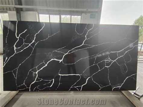 K Chinese Calacatta Black Quartz Stone Slabs From China