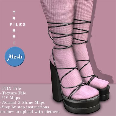 Imvu Mesh File Strappy Heels With Removable Socks Etsy