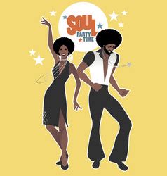 Soul Party Time Group Of Man And Two Girls Vector Image