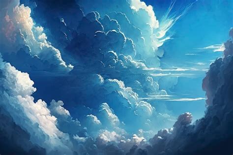 Premium Ai Image Blue Sky Above With Clouds Depth Dynamic Beautiful Sky